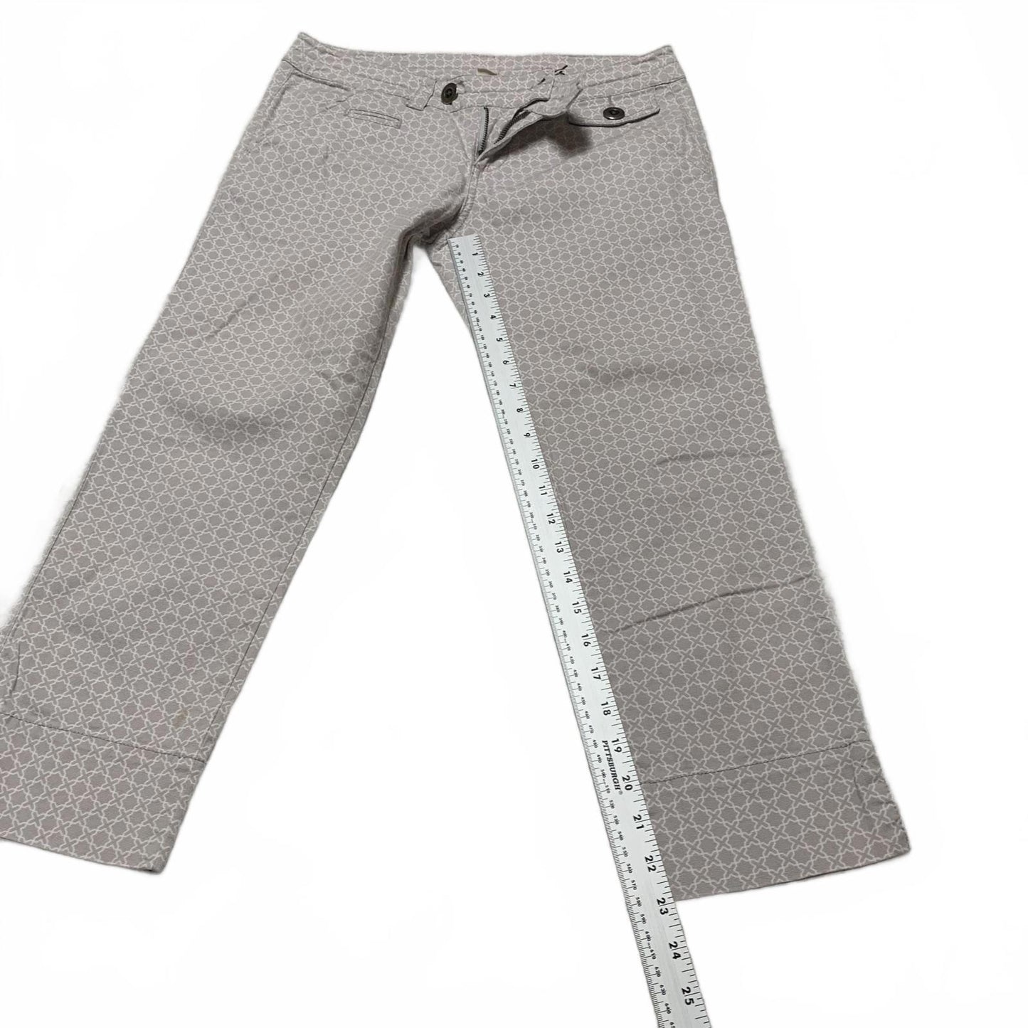 Idra Women's Size 4 Gray Printed Geometric Design Capri Pants