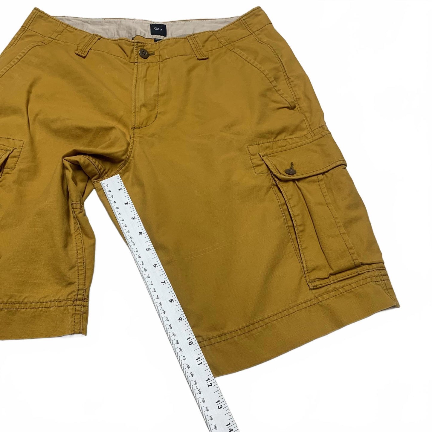 Gap Men's Sz 32 Yellow Cargo Shorts Casual Comfort W33 Gold