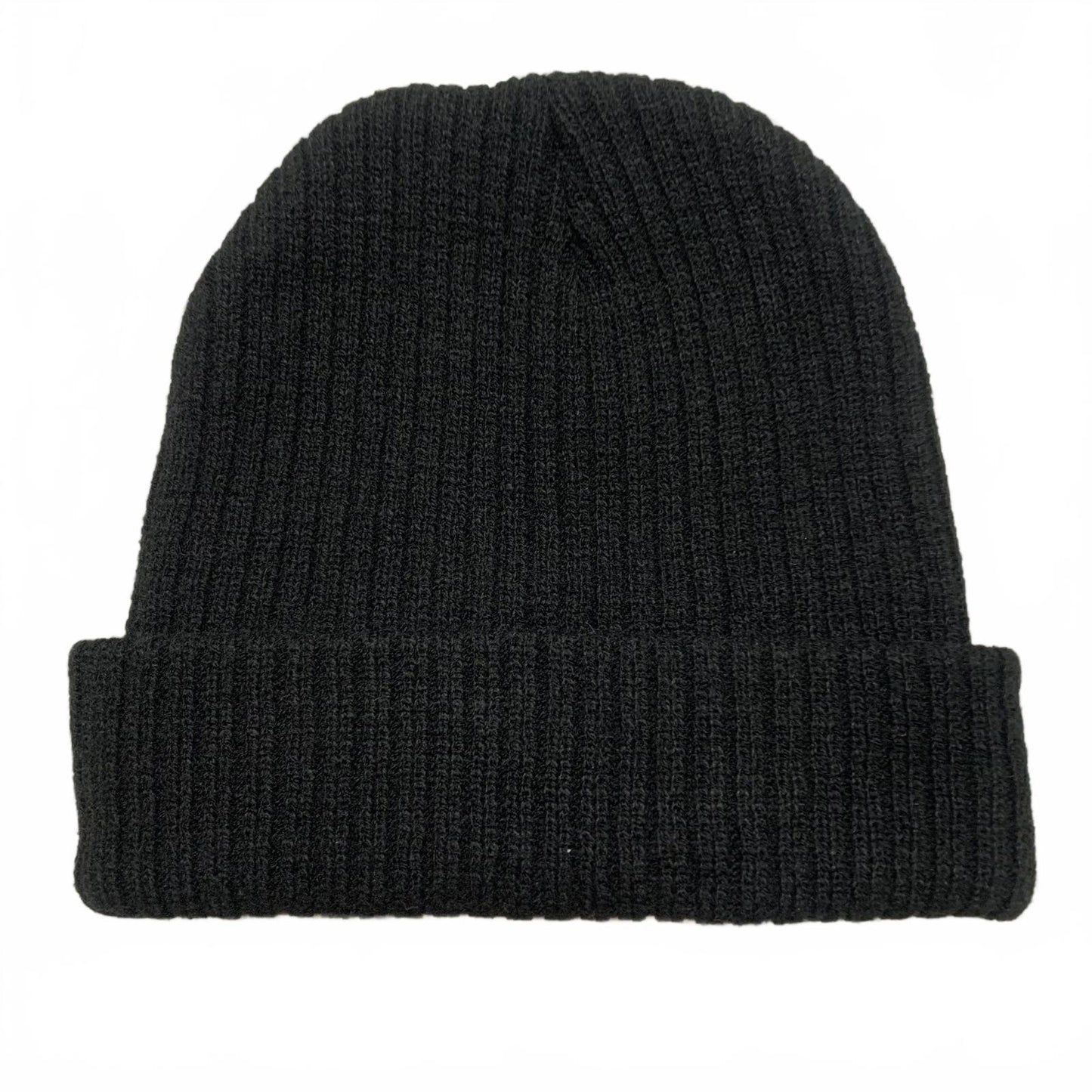 Black Knit Beanie with Logo