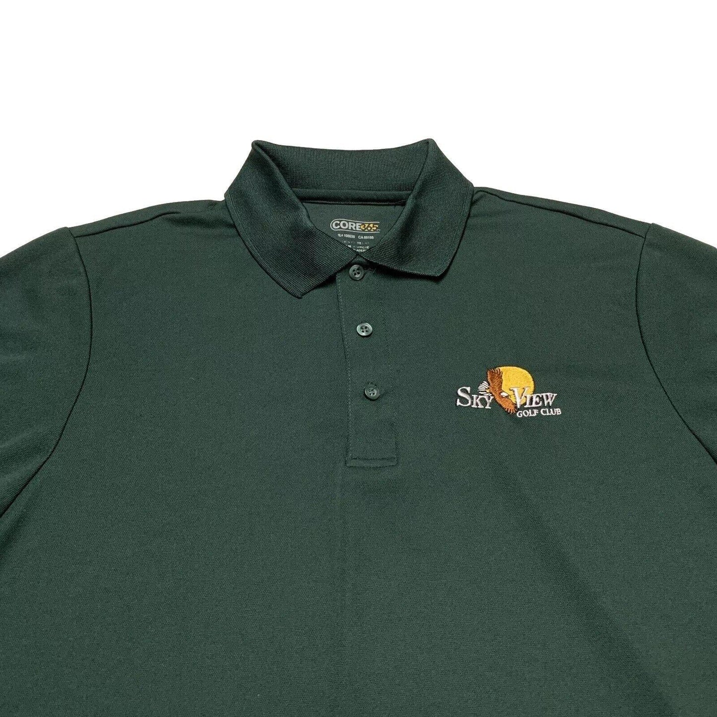 Core 365 Mens Sz Large Green Dri-Fit Polo Shirt Moisture Wicking Anti Microbial