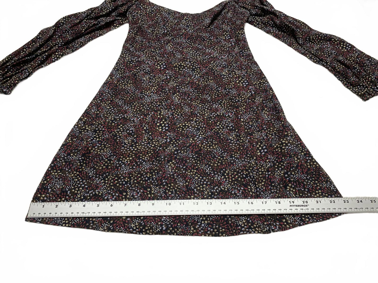 Wilfred Womens Size 8 Floral Pattern Long Sleeve Dress Puff Shoulders