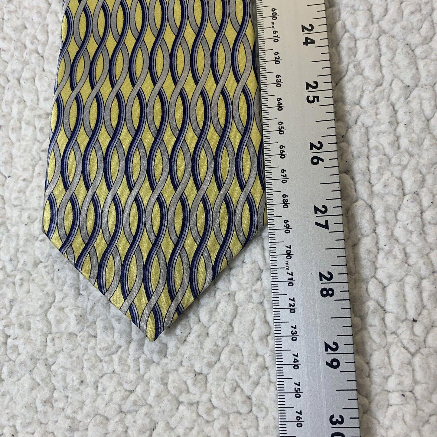 Umo Lorenzo Men's Tie Yellow Blue Grey Italian Design
