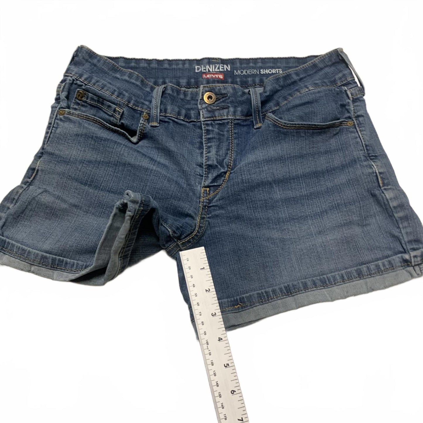 Denizen from Levi's Women's Sz 4 Blue Denim Modern Shorts Stretch W28