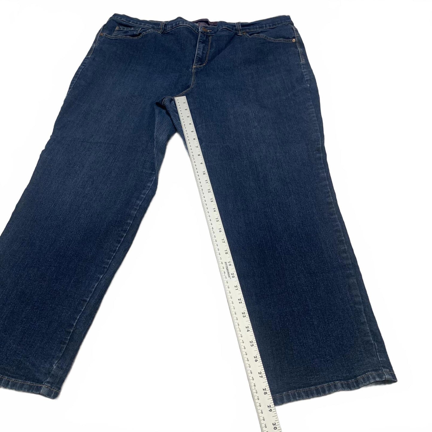 Gloria Vanderbilt Women's Sz 22 Wide Dark Blue Wide-Leg Jeans 43 x 29 Actual