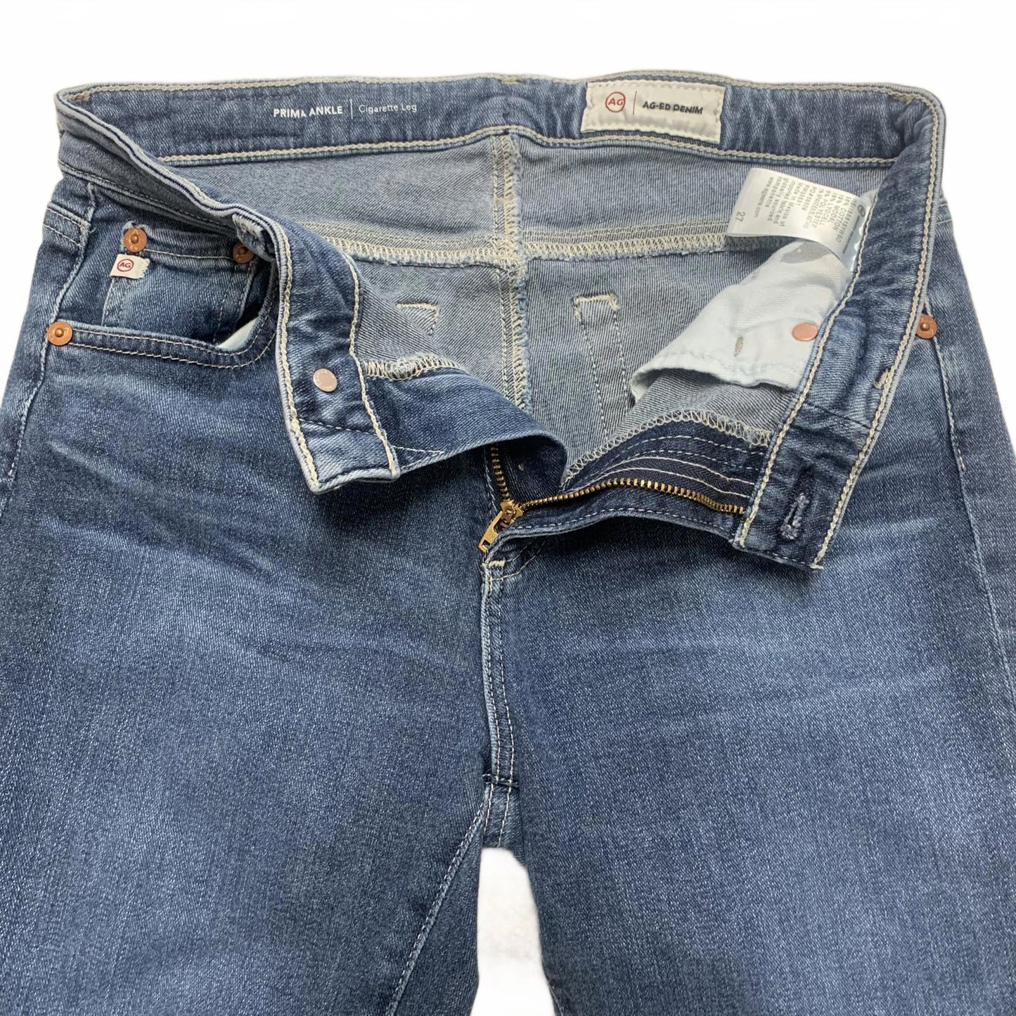 AG-ED Denim Women's Size 27 Blue Cigarette Leg Prima Ankle Jeans 26 x 27.5