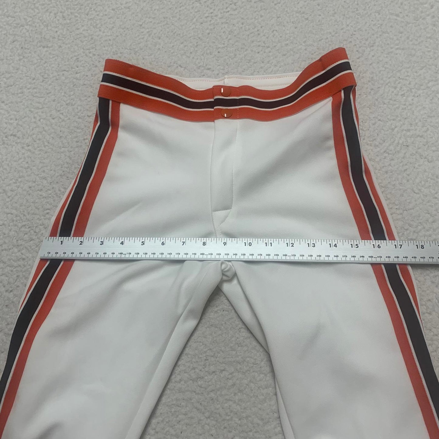 VTG 80s Rawlings Boy Sz Youth L White Track Pants Stripes Orange Black USA