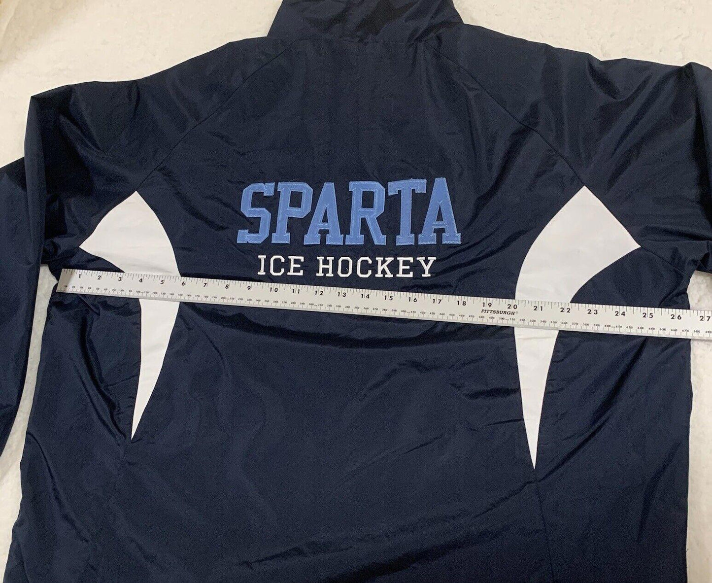 Holloway Lined Jacket Windbreaker Men's L Navy Sparta Ice Hockey Full Zip Up