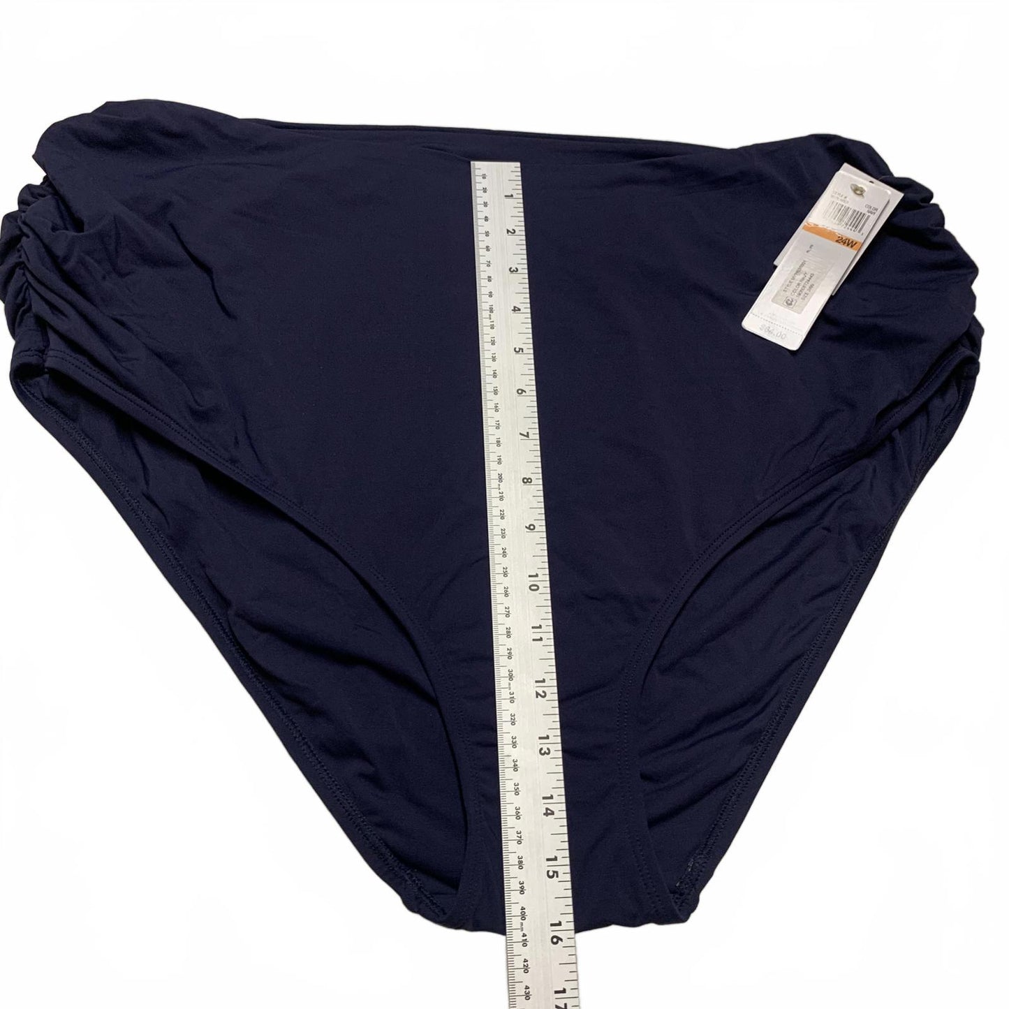 Anne Cole Women's Bikini Swim Bottom Plus Sz 24W Navy Blue Convertible 3 ways