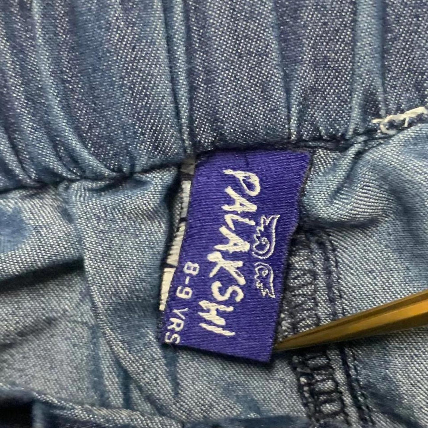 Palakshi Girls' Sz 8-9 yrs Blue Denim Shorts Embroidery