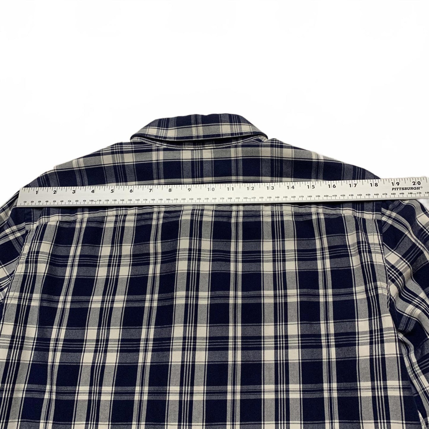 Banana Republic Men’s Size Large Navy Plaid Button-Up Shirt Slim Fit