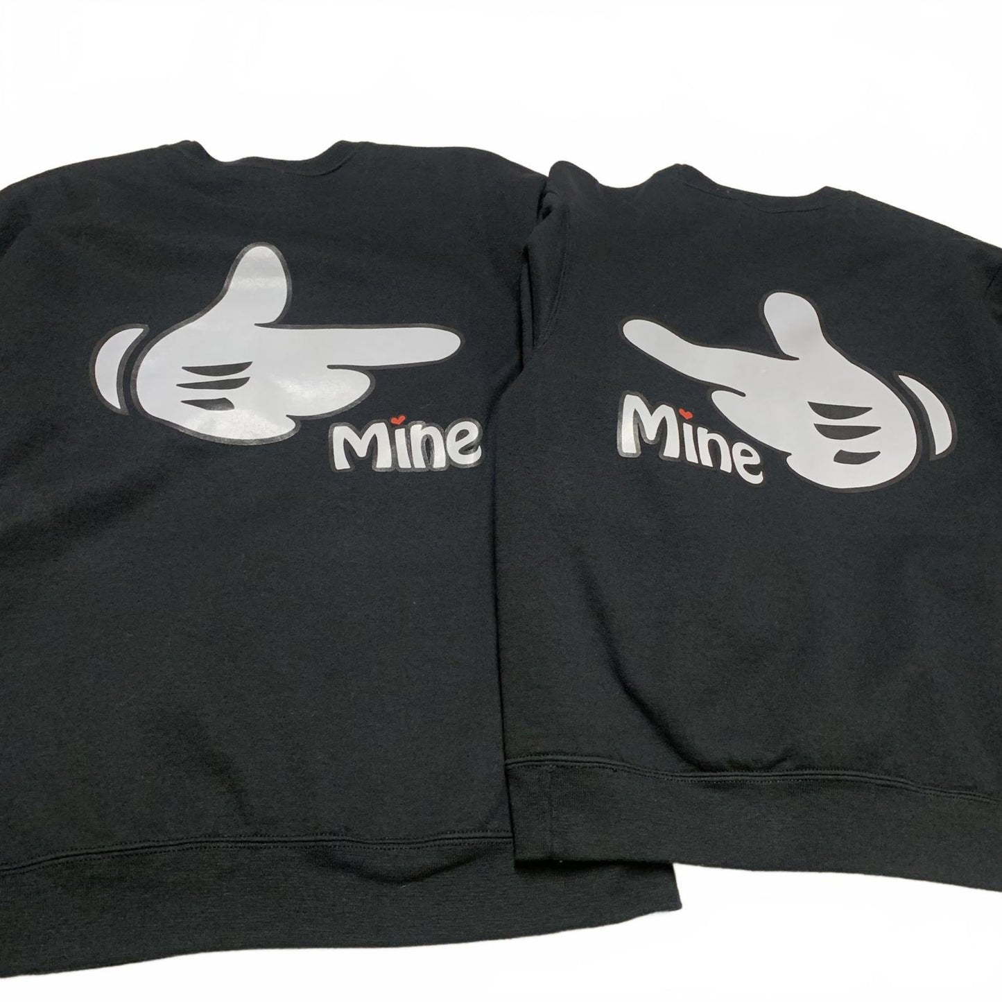 Jerzees Couples Matching Mr & Mrs Sweatshirts Small Large Black