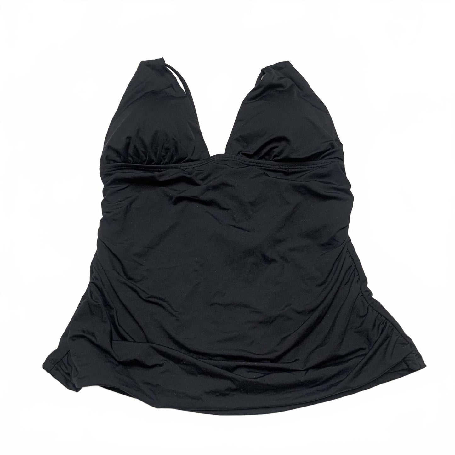 La Blanca Women's Size 10 Black Halter Swim Top Ruched Bust