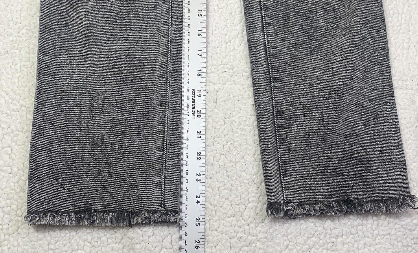 Kendall + Kylie Girl's Jeans Sz 3/27 Black The Icon High Rise Boo Wash Fray Hem
