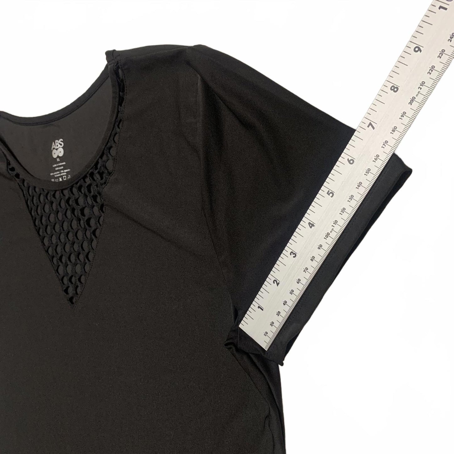 ABS Women's X-Large Black Short Sleeve Top