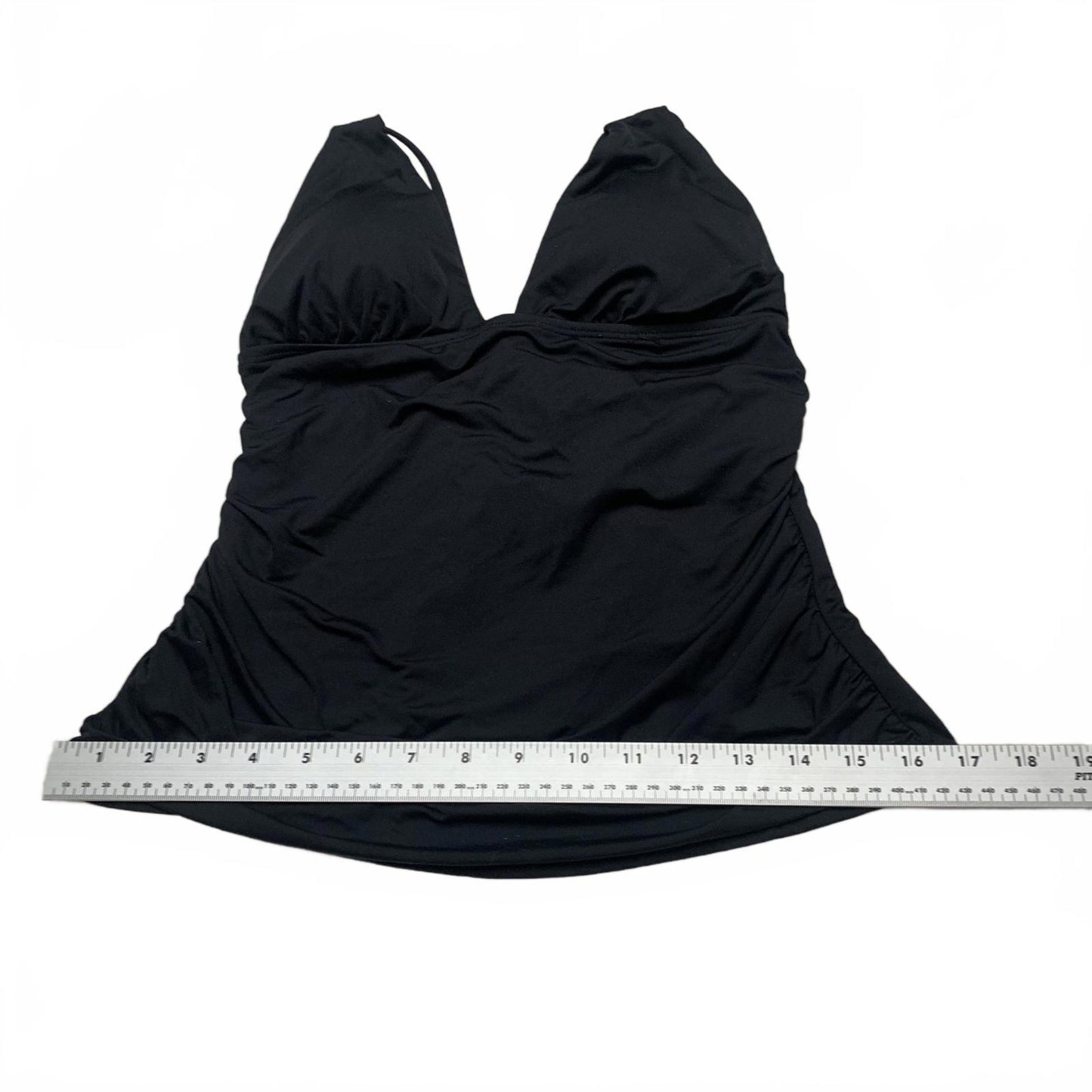 La Blanca Women's Size 10 Black Halter Swim Top Ruched Bust