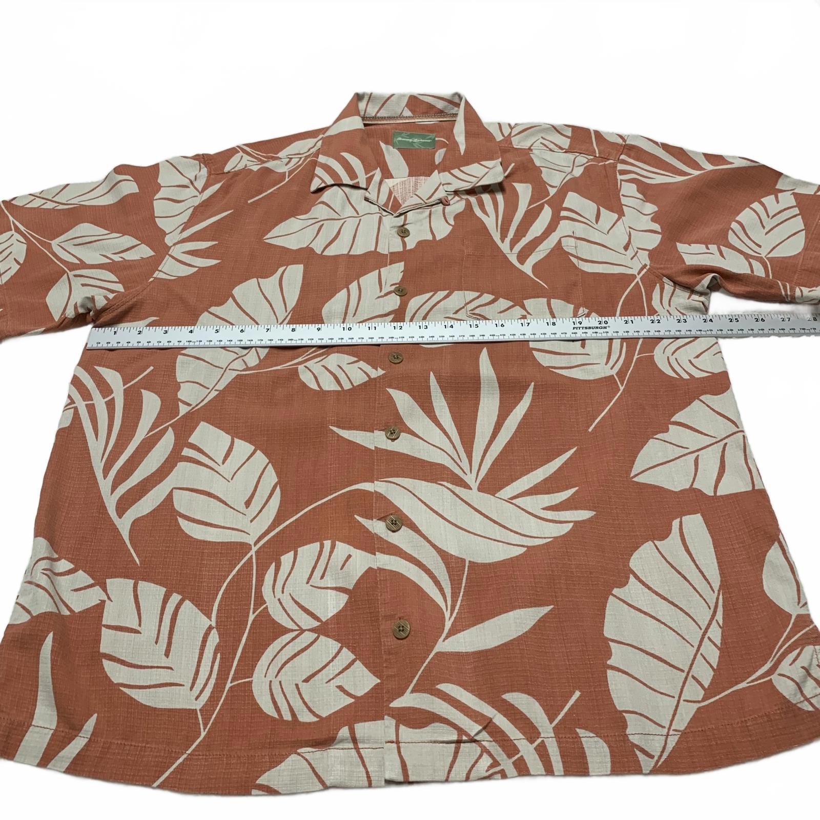 Camisa Tommy Bahama para hombre, talla L, con estampado de hojas tropicales, de seda, lista para vacaciones