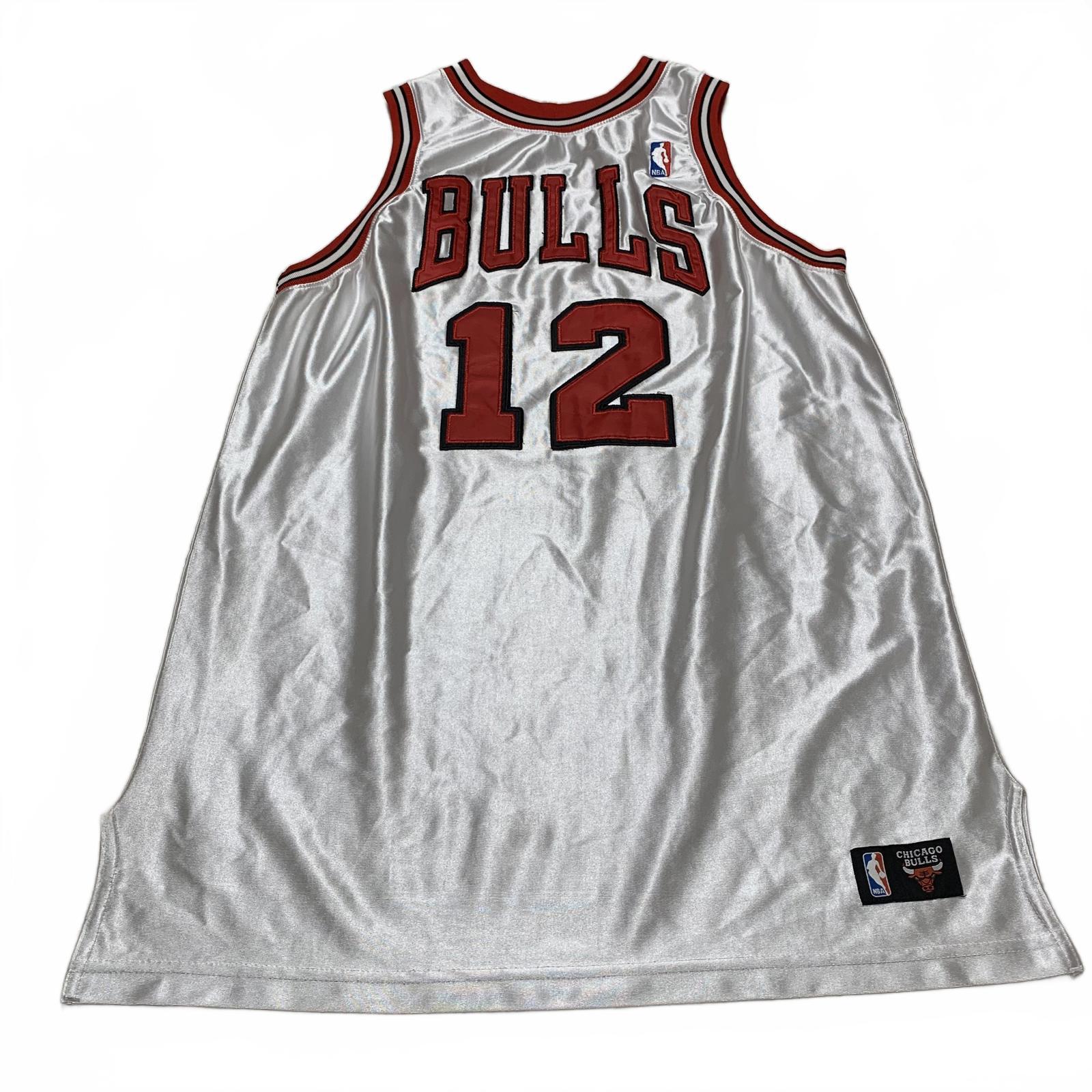 Camiseta de baloncesto Chicago Bulls #12 Kirk Hinrich Blanco Rojo Sin etiquetas