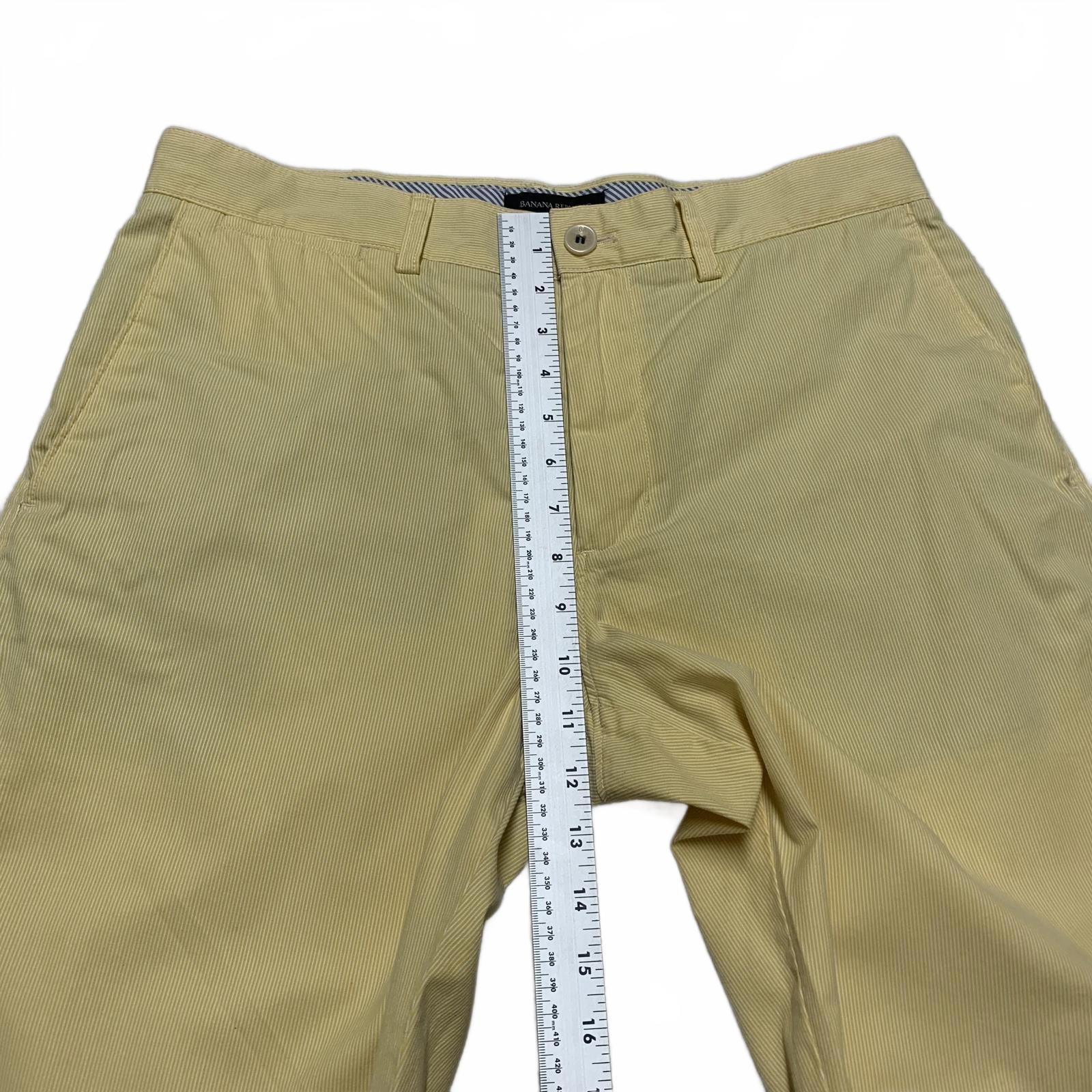 Pantalones cortos chinos Banana Republic para hombre, talla 32, de algodón, con rayas amarillas, talla 34