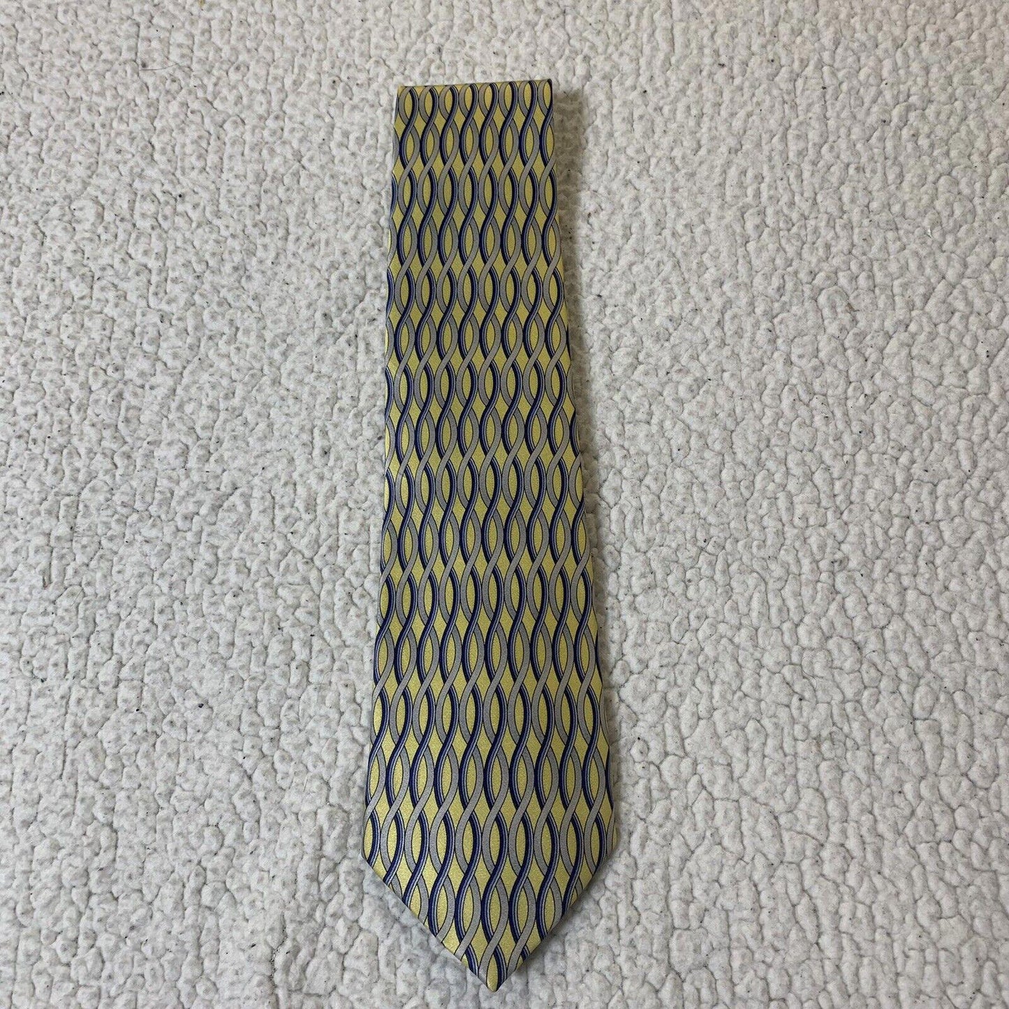 Umo Lorenzo Men's Tie Yellow Blue Grey Italian Design