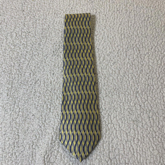 Umo Lorenzo Men's Tie Yellow Blue Grey Italian Design