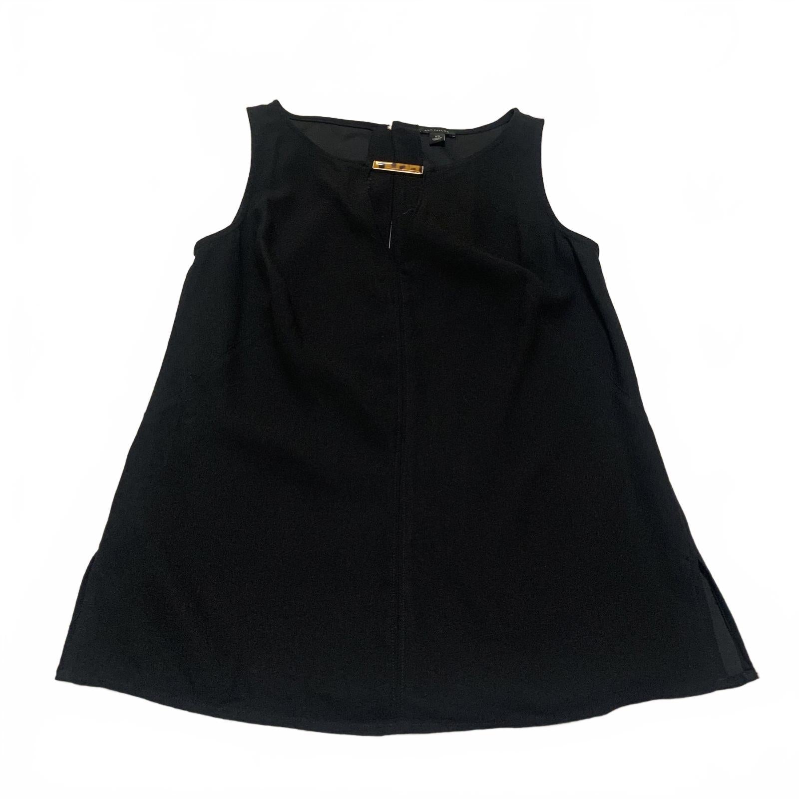 Blusa negra sin mangas Ann Taylor para mujer, talla extra pequeña