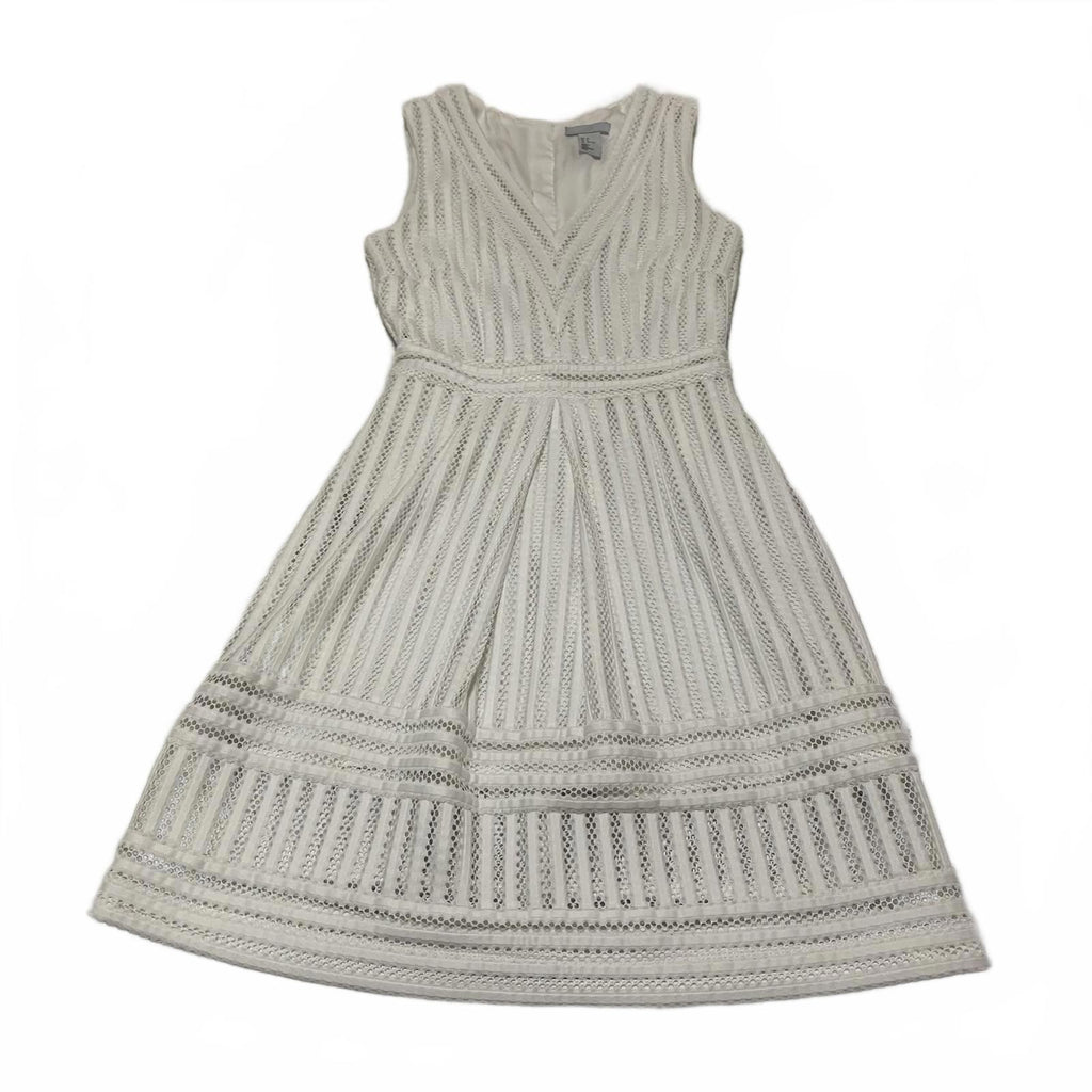 Vestido blanco sin mangas con escote en V y largo hasta la rodilla con estampado texturizado de H&amp;M para mujer, talla 2