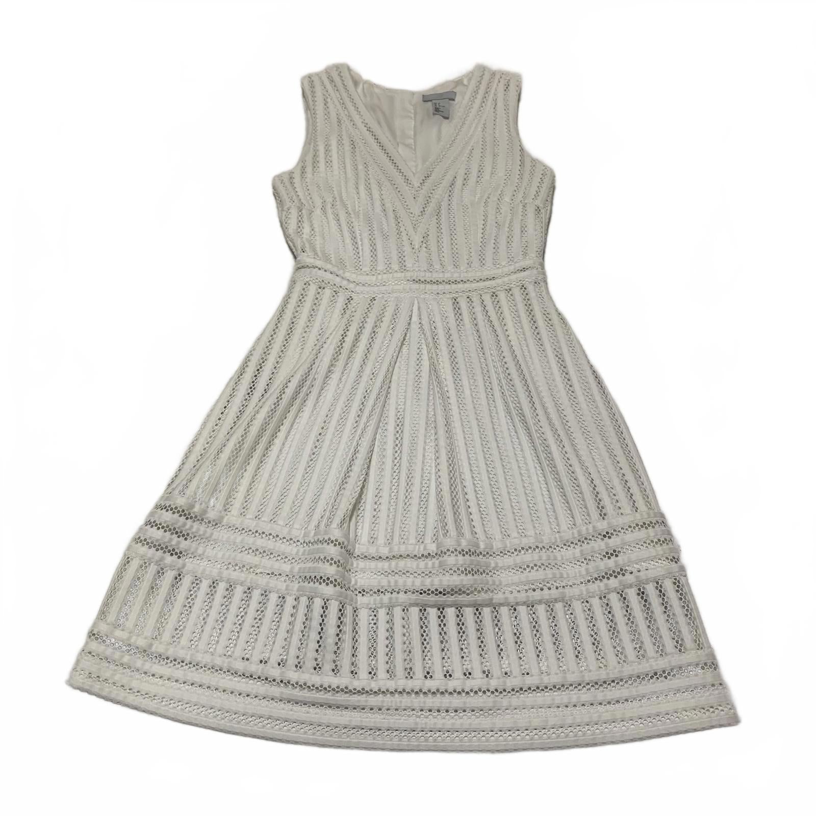 Vestido blanco sin mangas con escote en V y largo hasta la rodilla con estampado texturizado de H&amp;M para mujer, talla 2