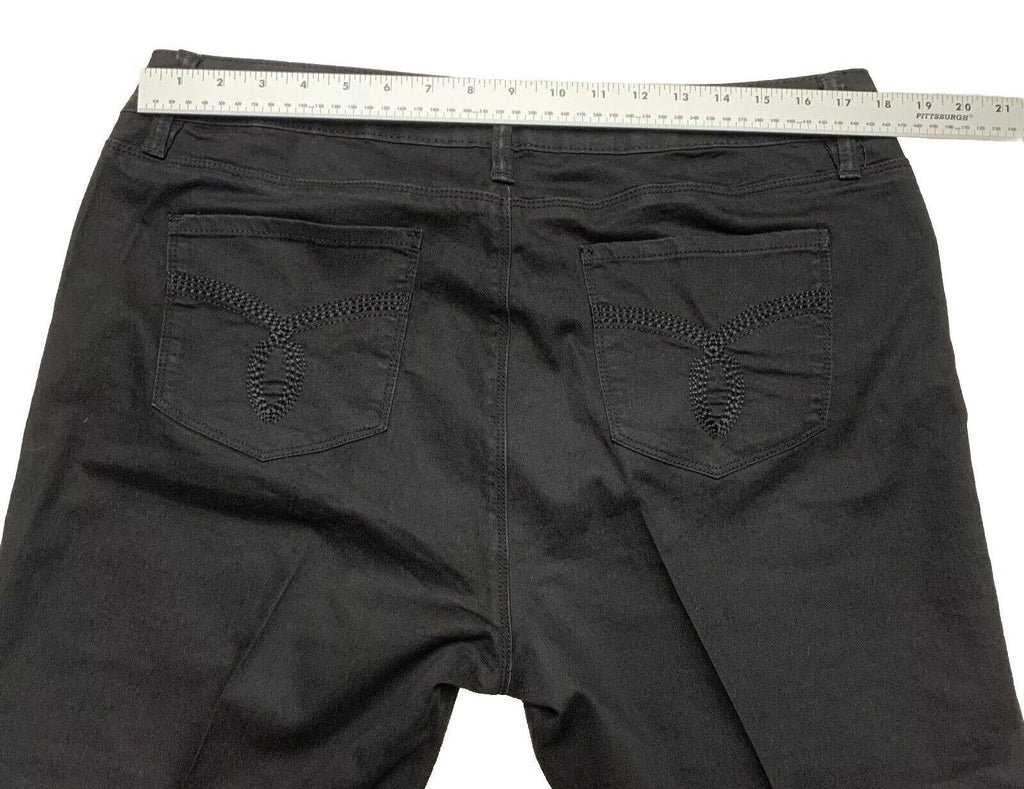 Vaqueros negros recortados Royalty By YMI para mujer, talla 16, denim elástico