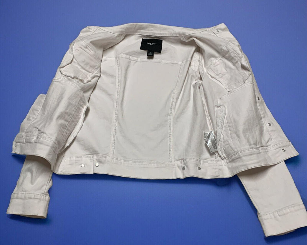 Chaqueta vaquera Sarah blanca pequeña con botones para mujer de Nine West Jeans