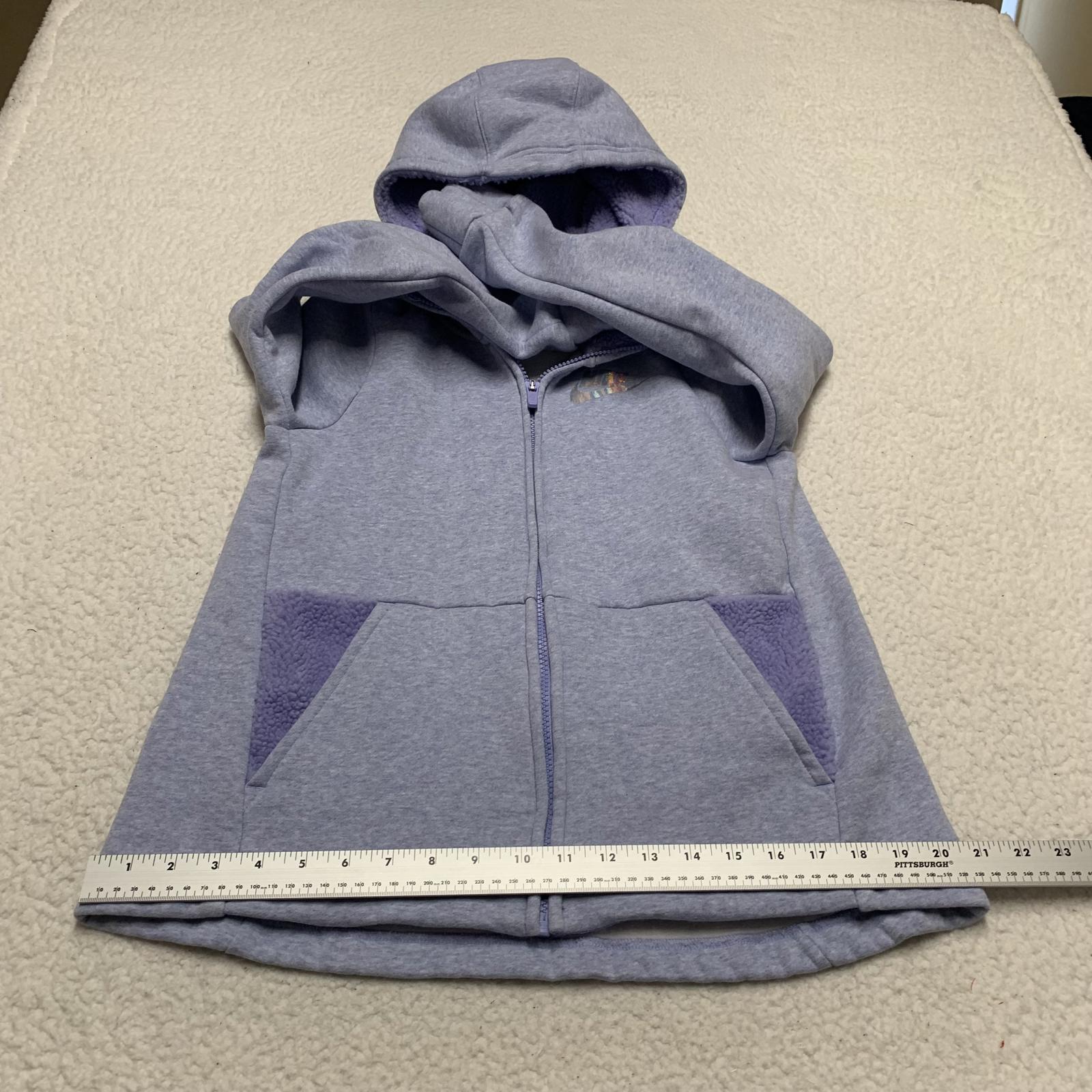 Sudadera con capucha y cremallera Nike para niña, color lavanda, talla grande