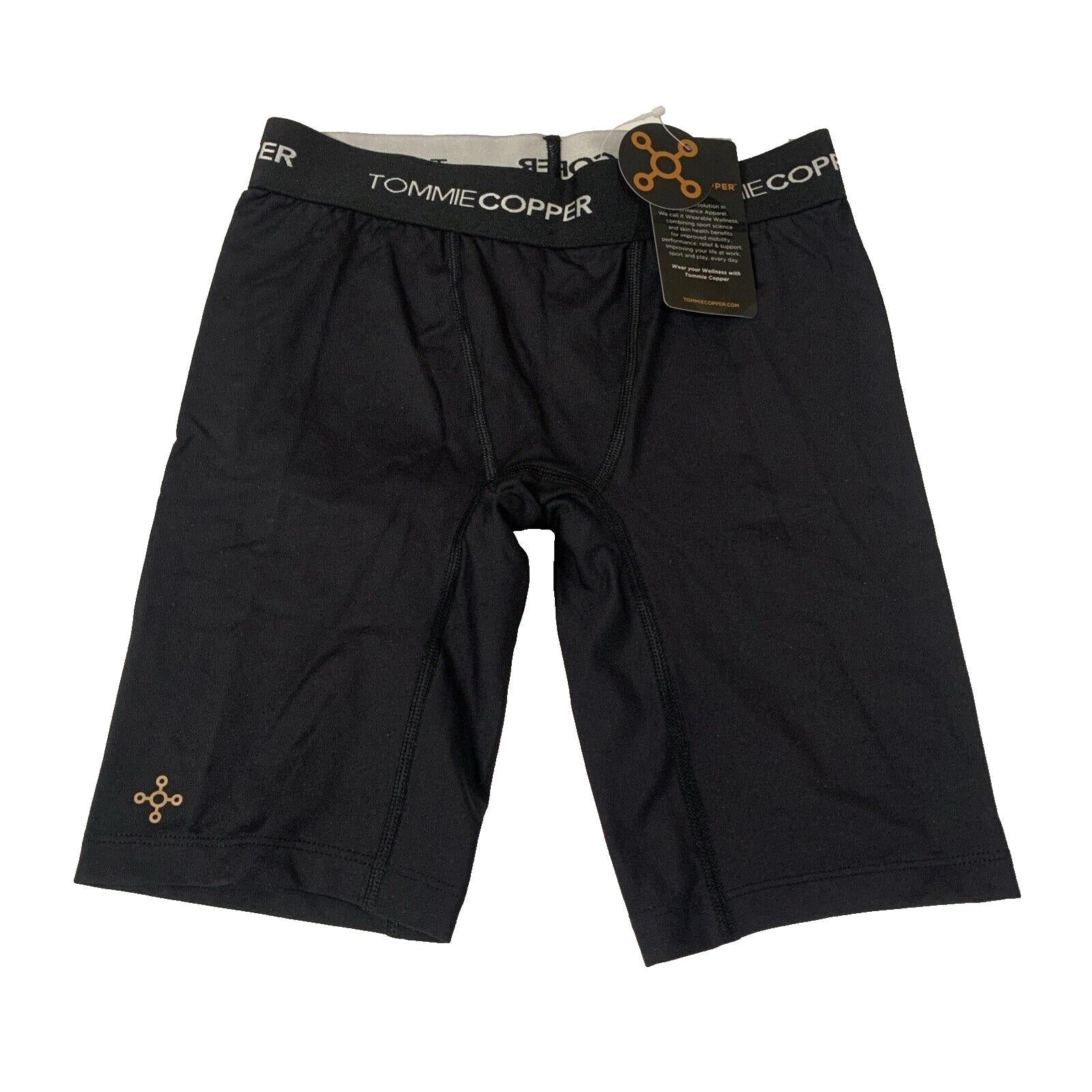 Pantalones cortos de ciclista de compresión Tommie Copper Core Youth Boys, talla pequeña, color negro
