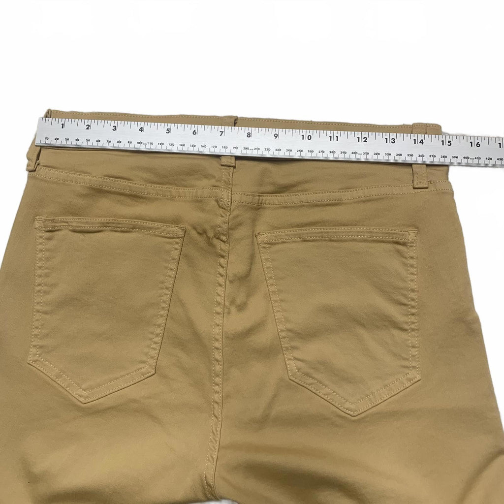 Pantalones de mezclilla Principle Innovators, talla 29, amarillos, con dobladillo deshilachado, ancho 30 x 27 L, EE. UU.