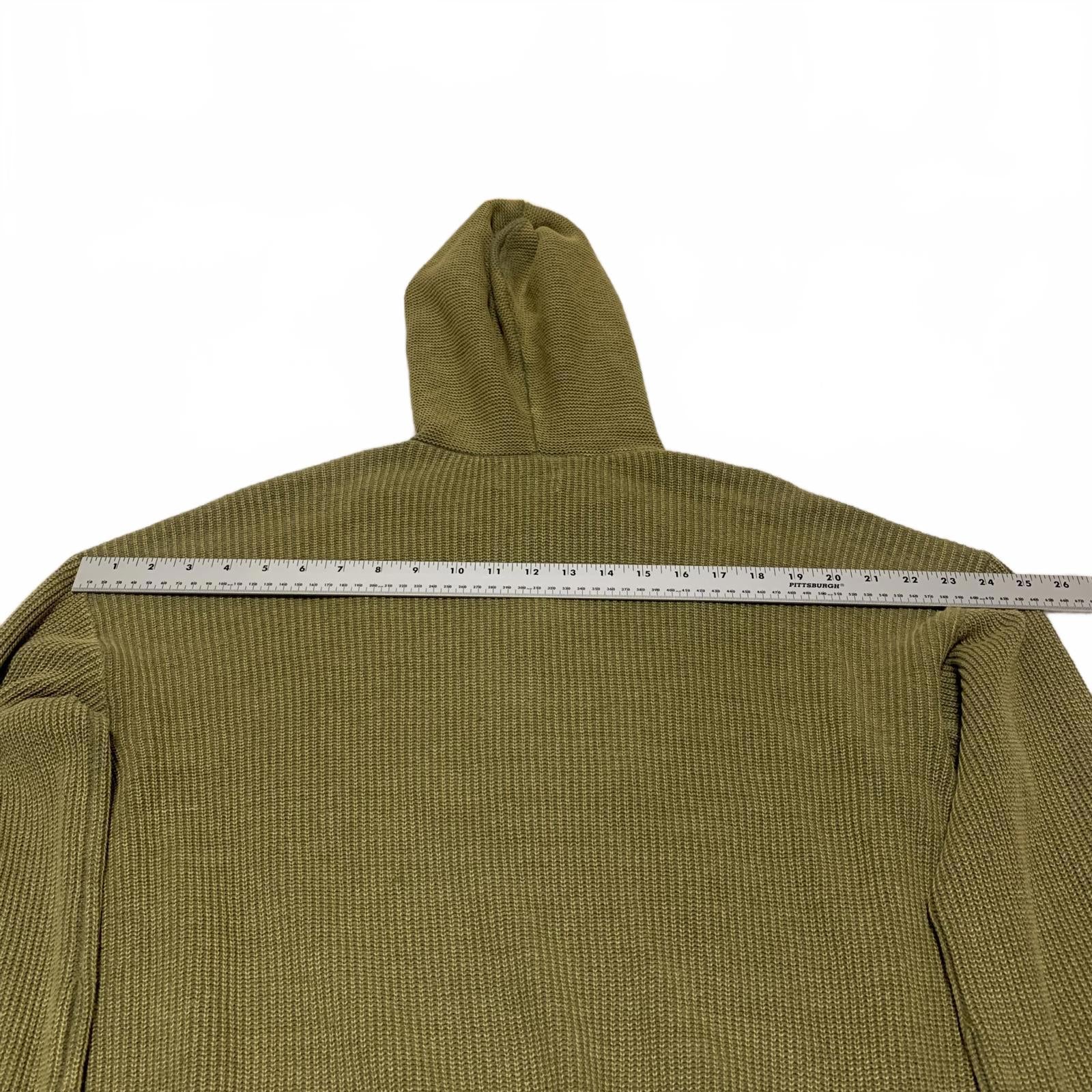 Sudadera con capucha de punto verde oliva con detalle de botones para mujer Sonoma, talla M