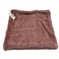 Elegant mauve faux fur knit cowl reversible, cozy and chic cold weather style.