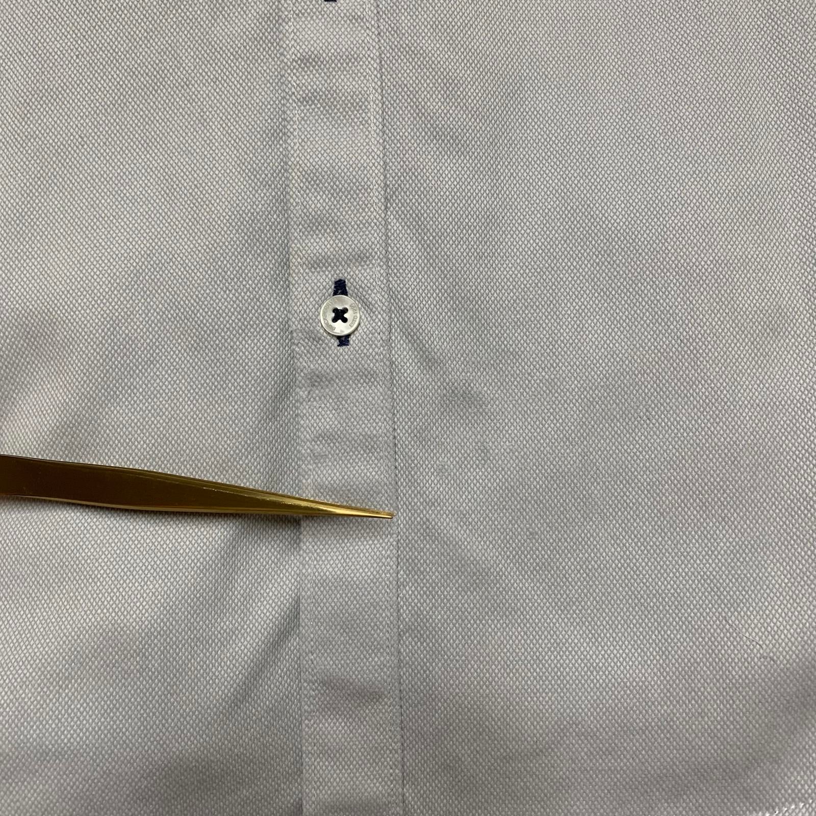 Camisa de vestir Blackberrys para hombre, talla L/40, azul grisáceo, corte entallado, 2 capas, ultra