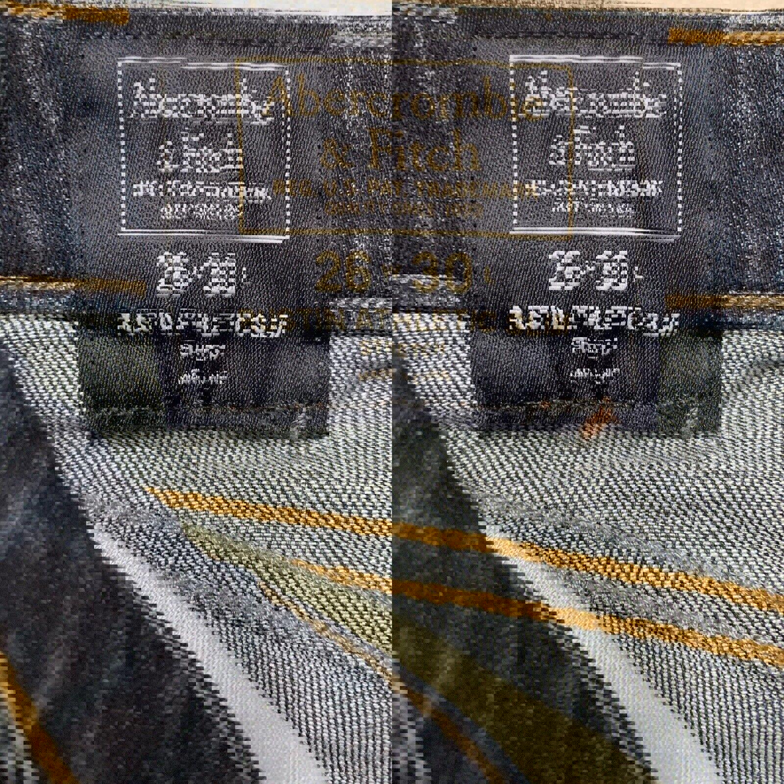 Vaqueros azules ajustados y elásticos Rustin Athletic de Abercrombie &amp; Fitch para hombre, talla 26 x 30