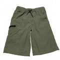 Pantalones cortos cargo vintage impermeables para niños, talla M (10/12), verde oliva, talla 24
