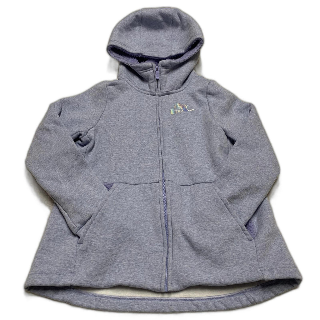Sudadera con capucha y cremallera Nike para niña, color lavanda, talla grande