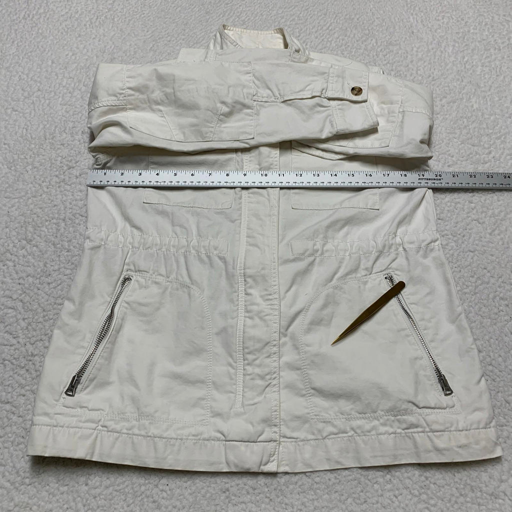 Chaqueta utilitaria ligera de algodón color blanco roto para mujer de GAP, talla mediana