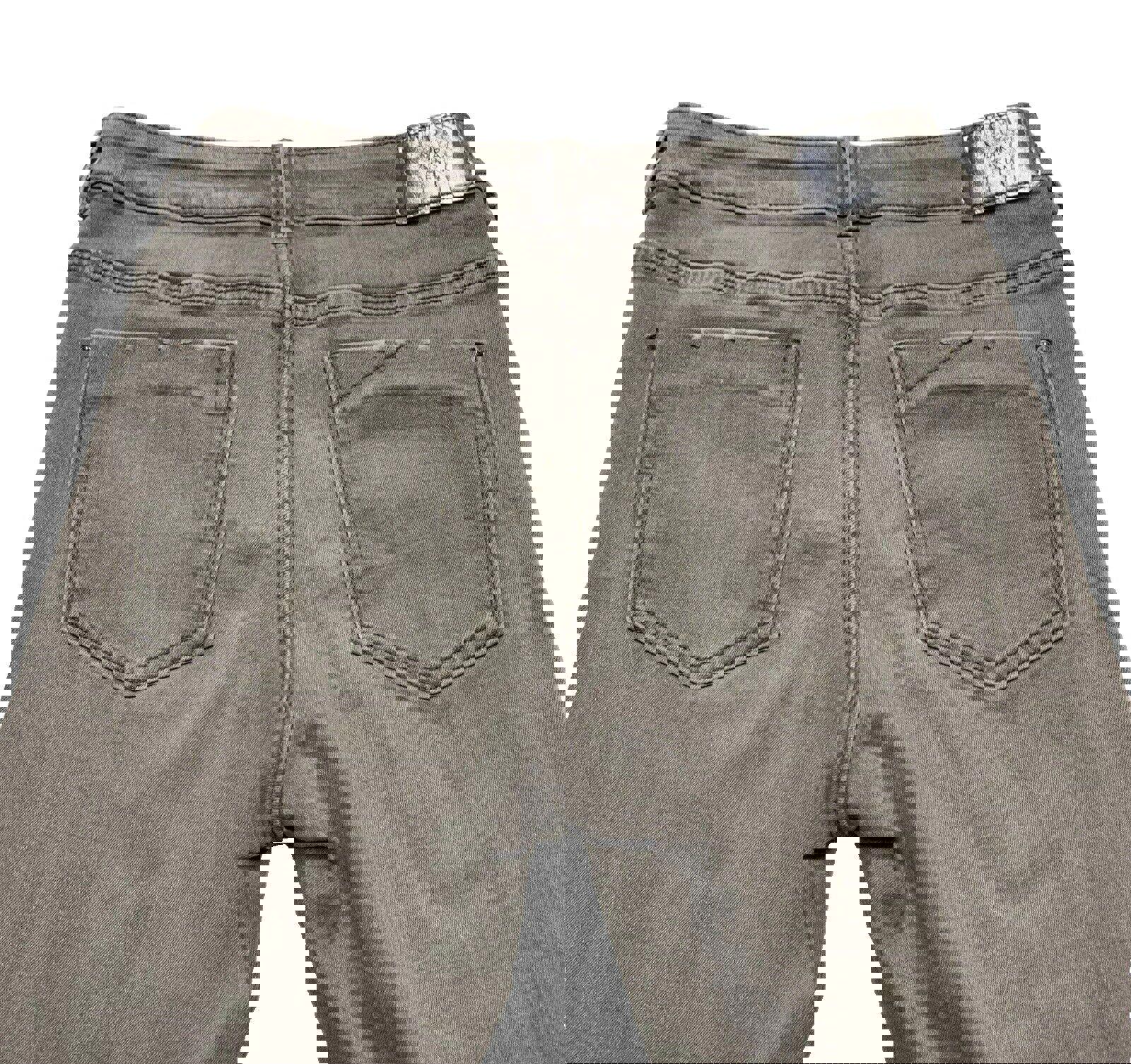 Vaqueros desgastados ajustados de lavado claro gris talla 6 para mujer de Zara