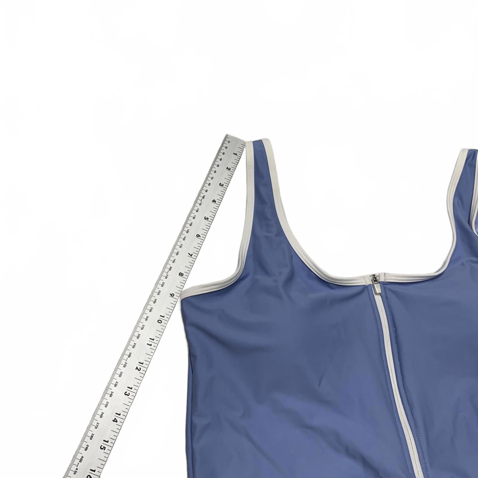 Traje de baño de una pieza azul XXL para mujer de Old Navy con cremallera frontal