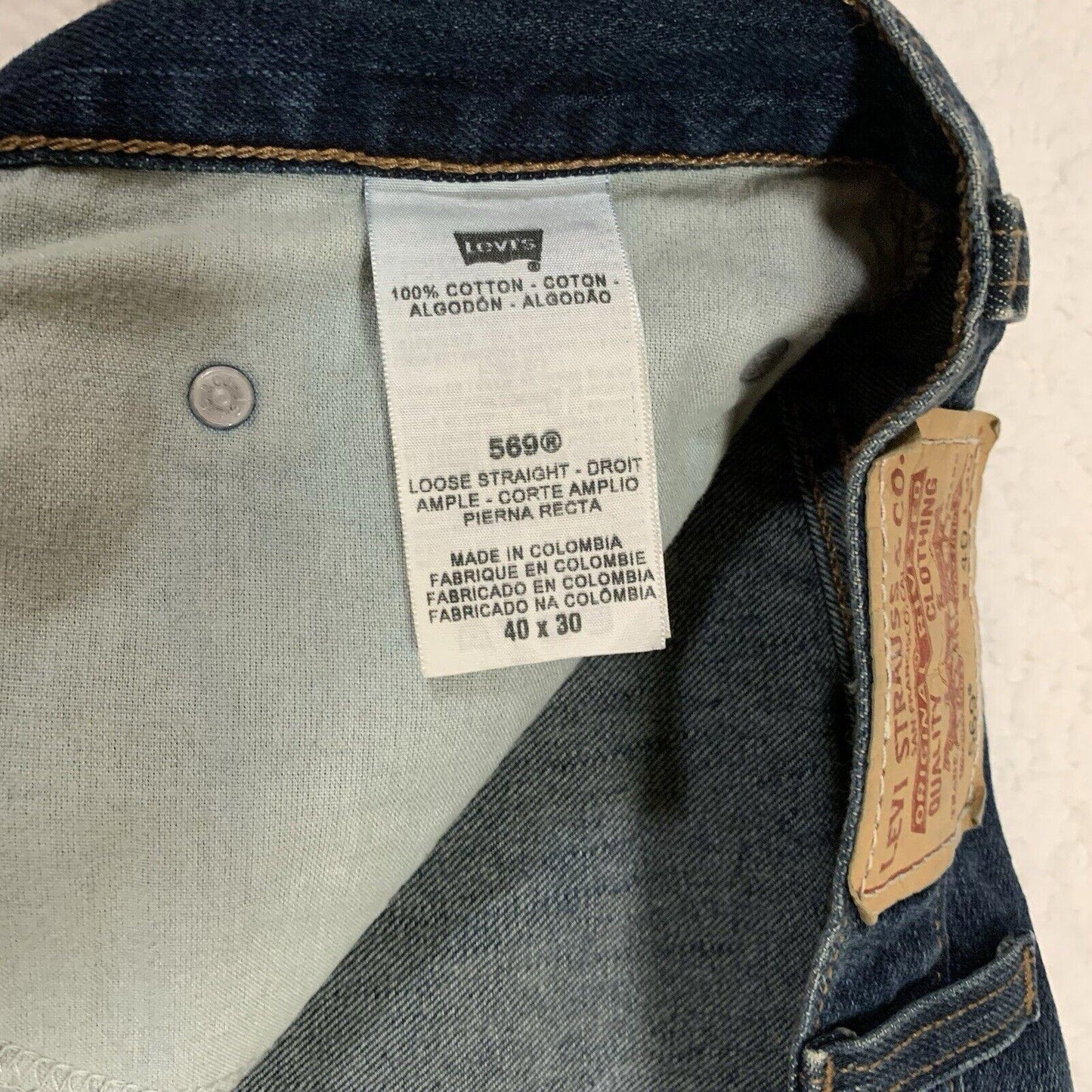 Levi's 569 Loose Straight Leg Jeans Men's 40x30 Dark Blue