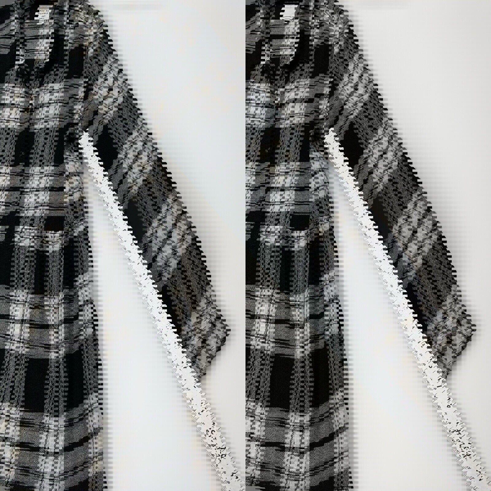 Túnica de franela a cuadros American Eagle, talla pequeña, negra, blanca, con pinzas, jegging, talla M