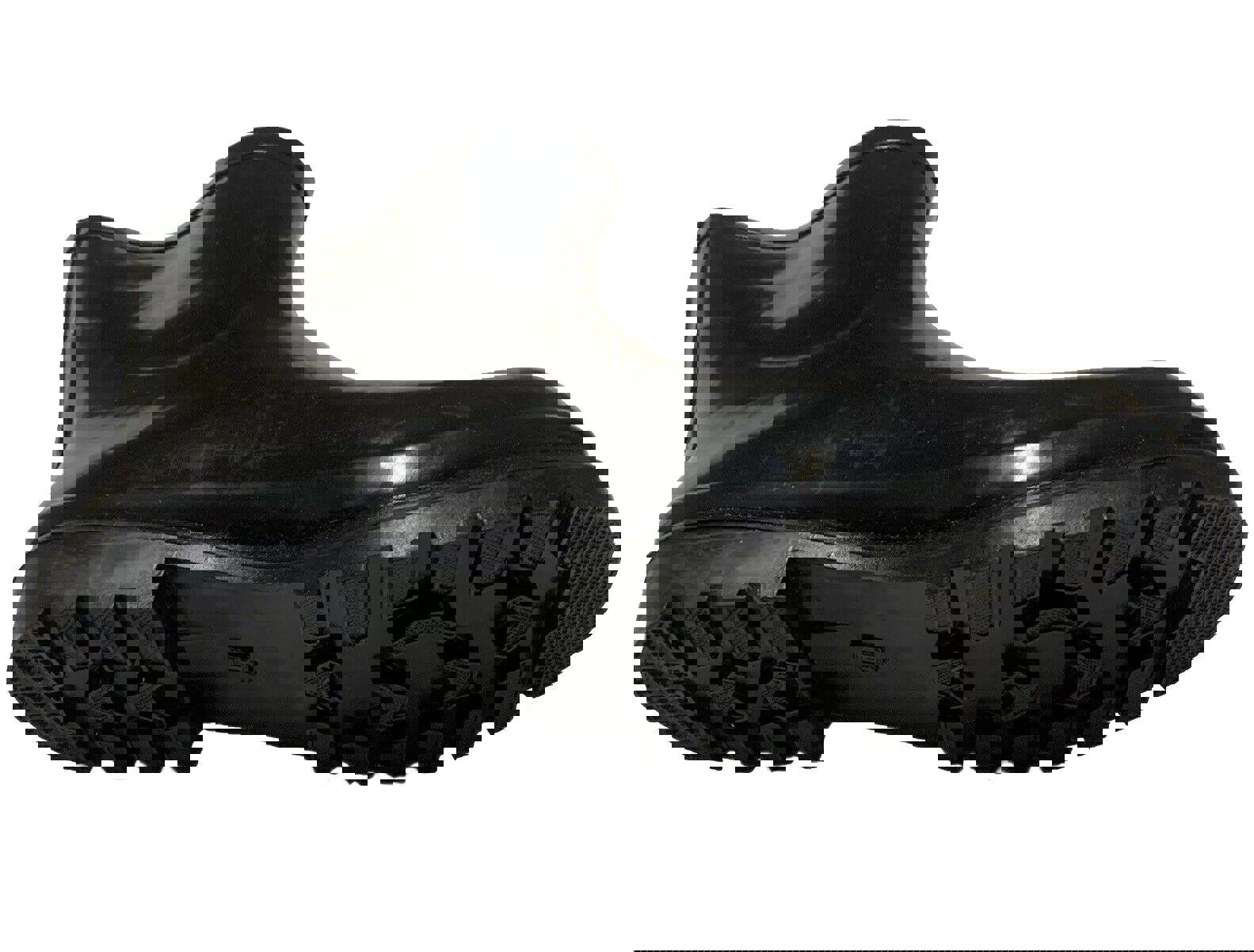 DEW Rubber Sole Rain Women's Boots Sz 11 Shiny Black Ankle Height Buckle Pull-on