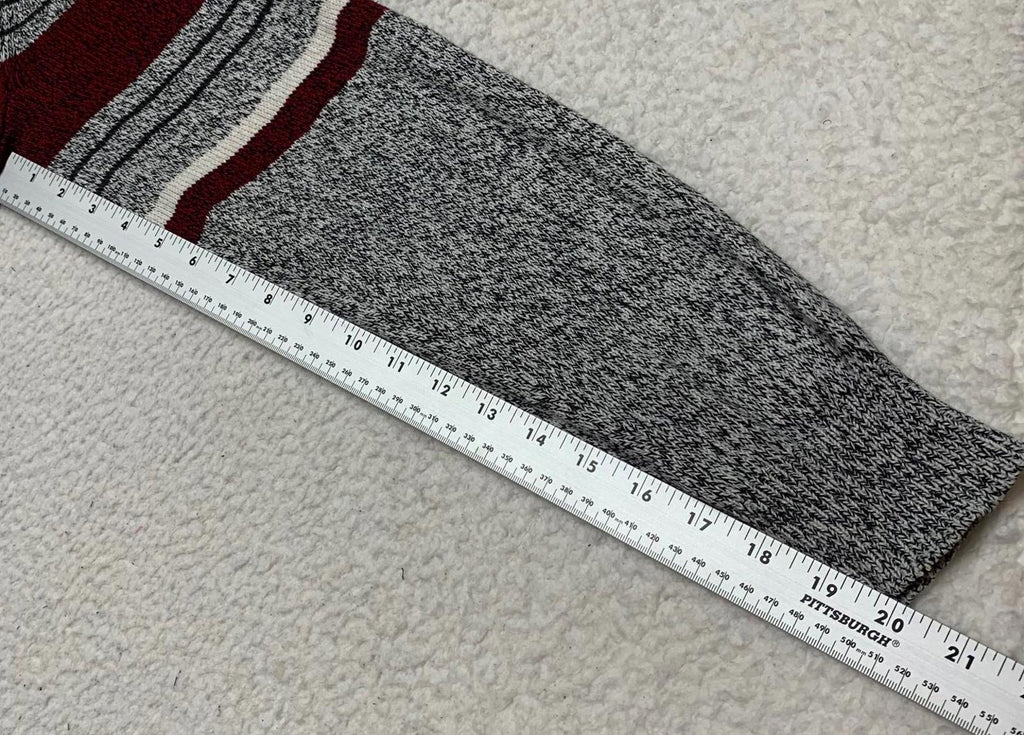 Suéter de algodón a rayas burdeos gris XL para hombre de Croft &amp; Barrow