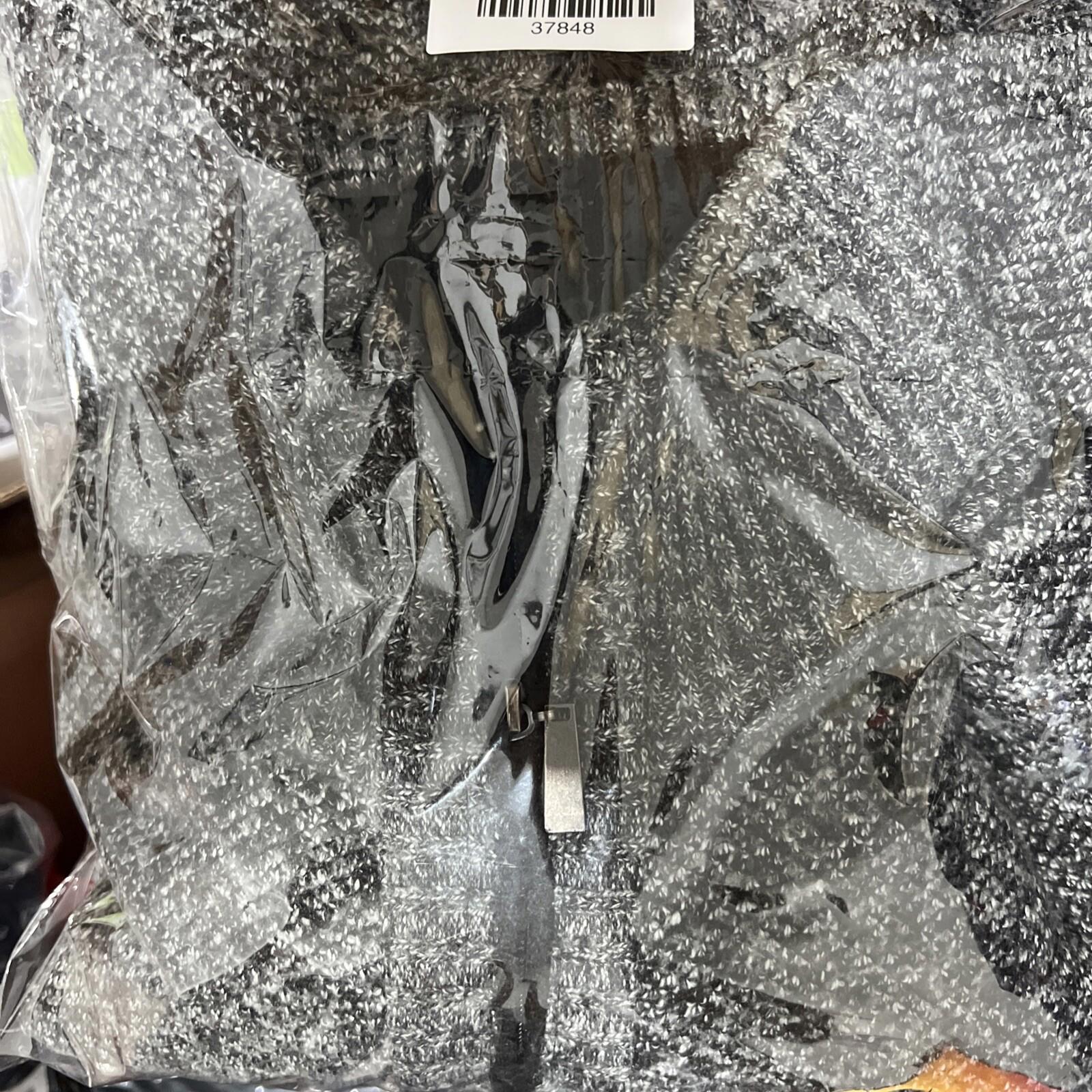 Cárdigan Alberto Cardinali para hombre XL, negro, gris, con cremallera completa, forro polar y coderas