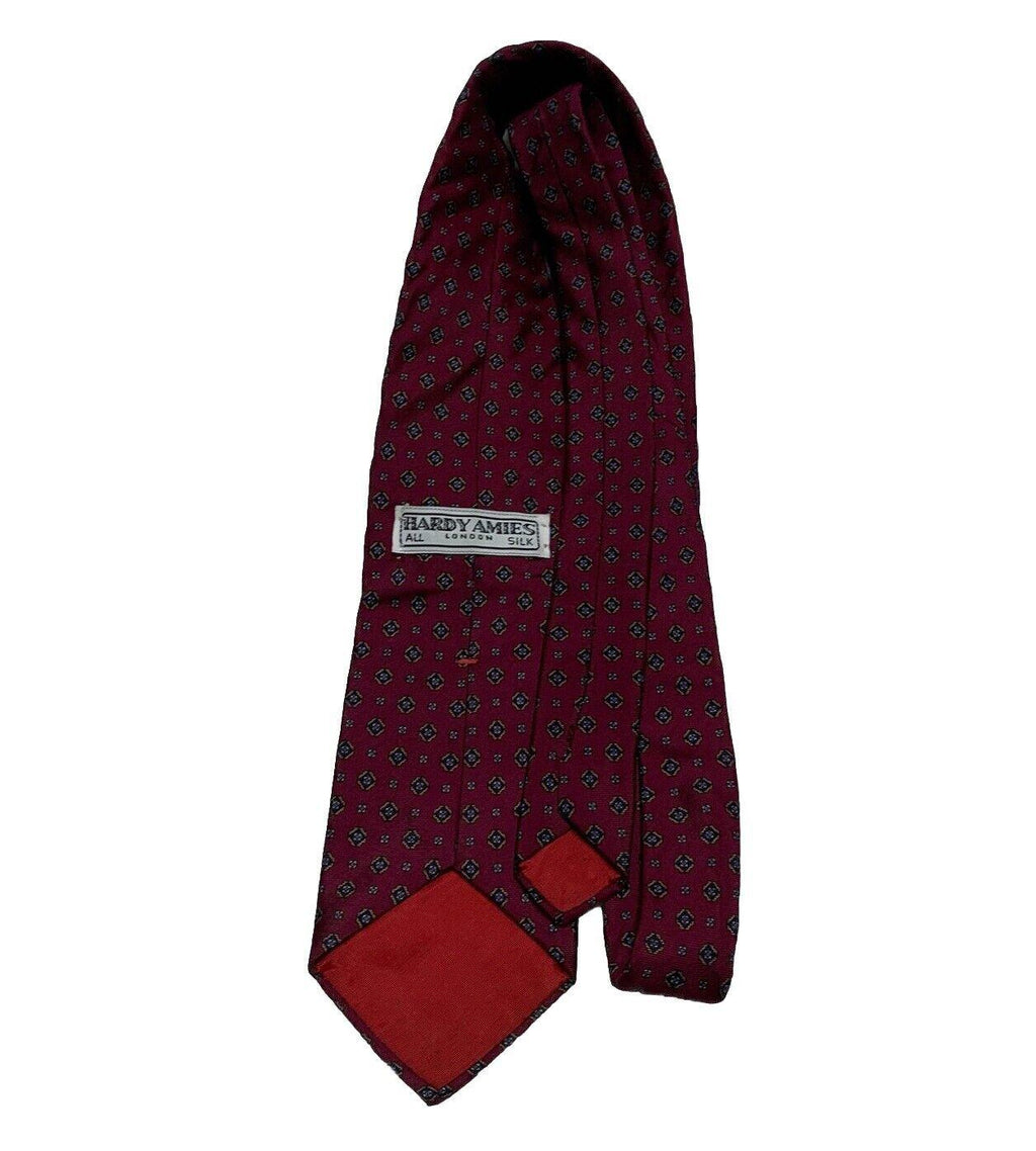 Corbata de seda para hombre Hardy Amies London burdeos, talla única