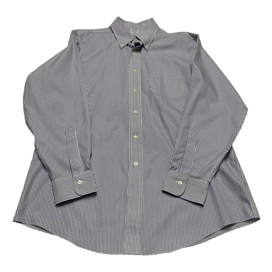 Brooks Brothers Regent Shirt Mens 16 1/2 - 34 Blue Striped Long Sleeve Non-Iron