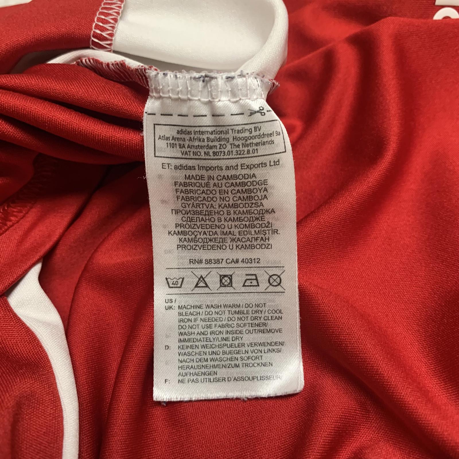 Camiseta de fútbol unisex para niños Adidas, talla extragrande, color rojo Clima Cool