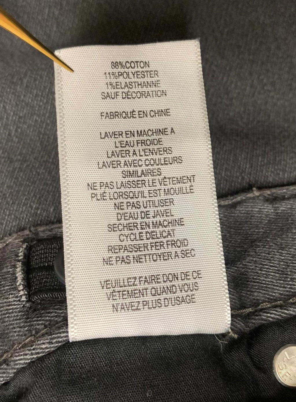 Levi's 511 Kids Talla 7 Reg Gris Negro Slim Fit Soft Knit Jeans W 21 x 20L Real